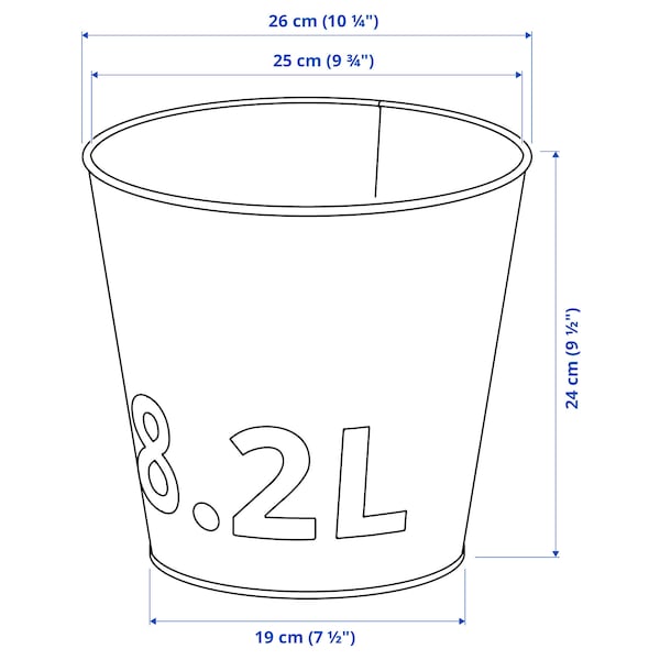 ÅKERBÄR - Plant pot, in/outdoor/galvanised, 24 cm