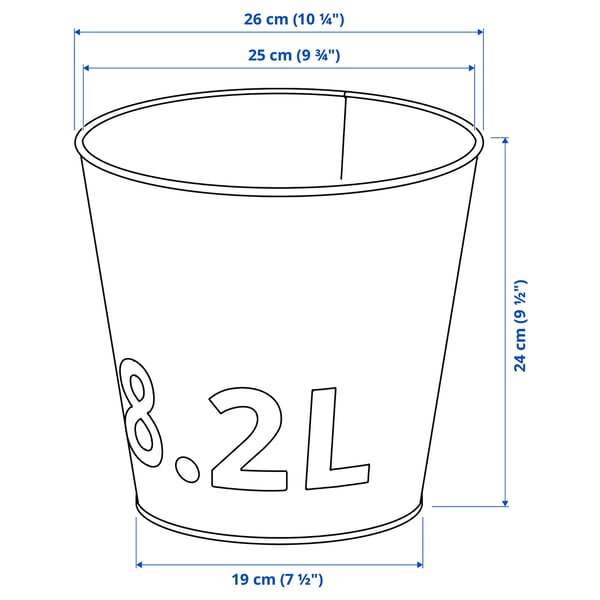 ÅKERBÄR plant pot, in/outdoor/galvanised, 24 cm