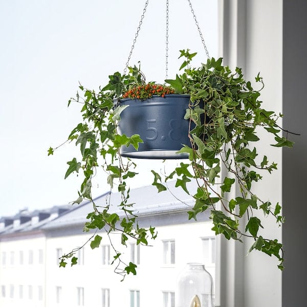 Ikea ÅKERBÄR - Hanging pot holder, indoor/outdoor dark blue,27 cm