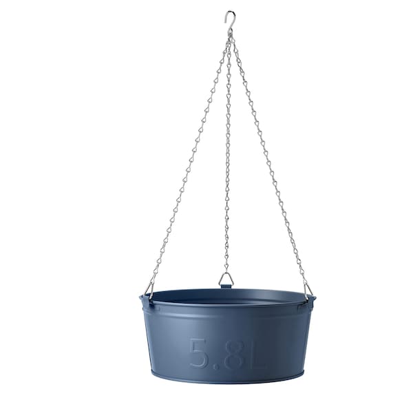 ÅKERBÄR - Hanging planter, in/outdoor dark blue, 27 cm