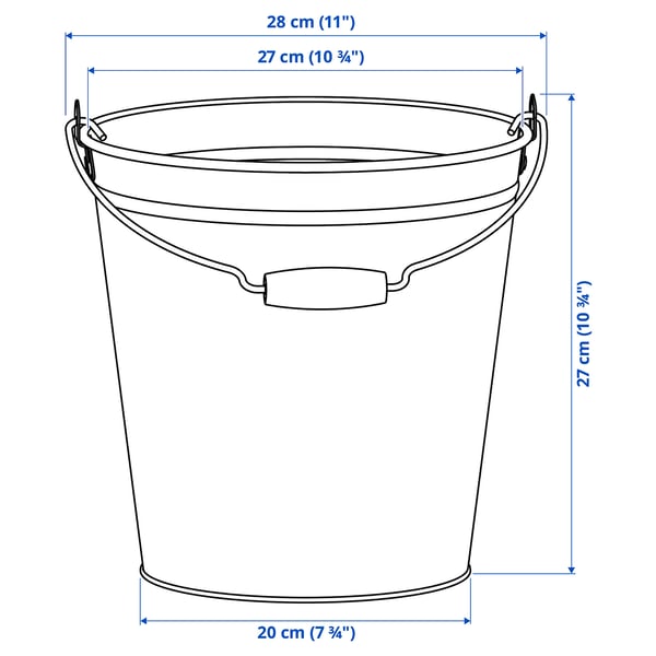 ÅKERBÄR - Bucket/plant pot, in/outdoor dark blue, 10 l