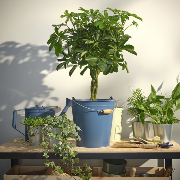 ÅKERBÄR - Bucket/plant pot, in/outdoor dark blue, 10 l