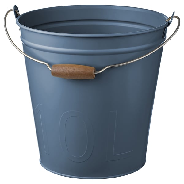 ÅKERBÄR - Bucket/plant pot, in/outdoor dark blue, 10 l