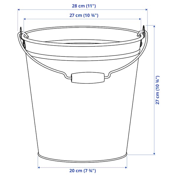 ÅKERBÄR - Bucket/plant pot, in/outdoor yellow, 10 l