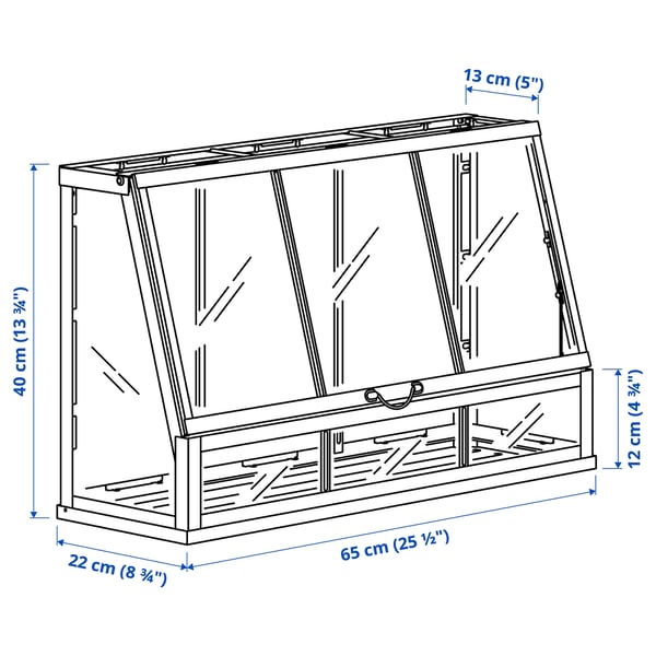 ÅKERBÄR greenhouse, in/outdoor/anthracite, 65 cm