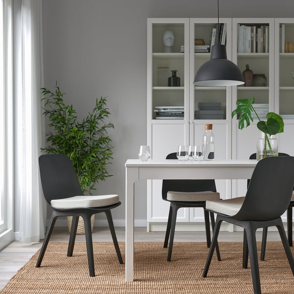 ÅKERVINDEFLY chair cushion, beige, 39/35x37x5 cm