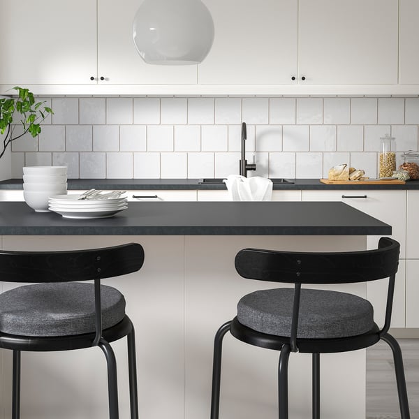 ÅKERVINDEFLY chair pad, dark grey, 38 cm