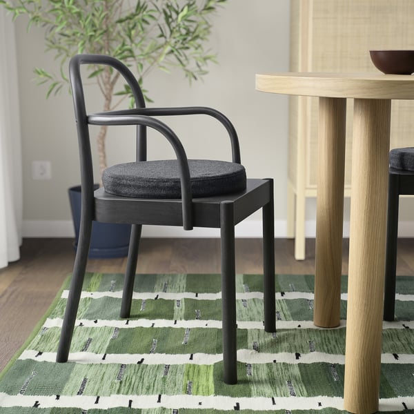 ÅKERVINDEFLY chair pad, dark grey, 38 cm
