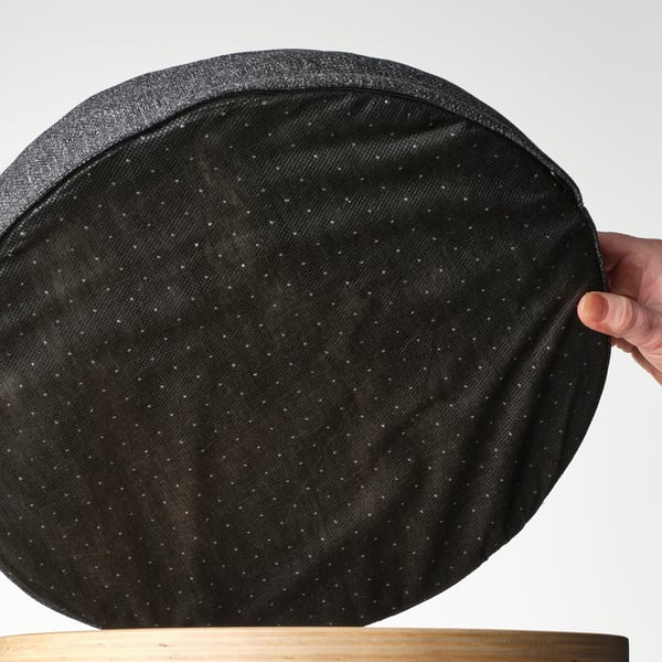 ÅKERVINDEFLY chair pad, dark grey, 38 cm