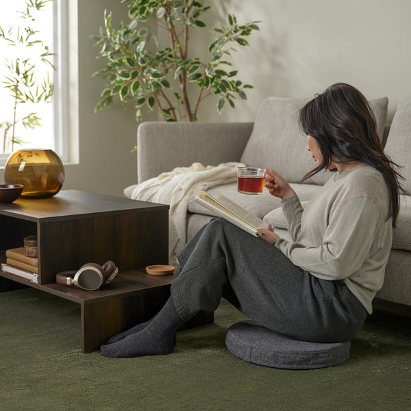 ÅKERVINDEFLY chair pad, dark grey, 38 cm