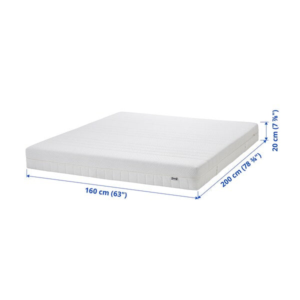 ÅKREHAMN Foam mattress medium firm/white 160x200 cm , 160x200 cm