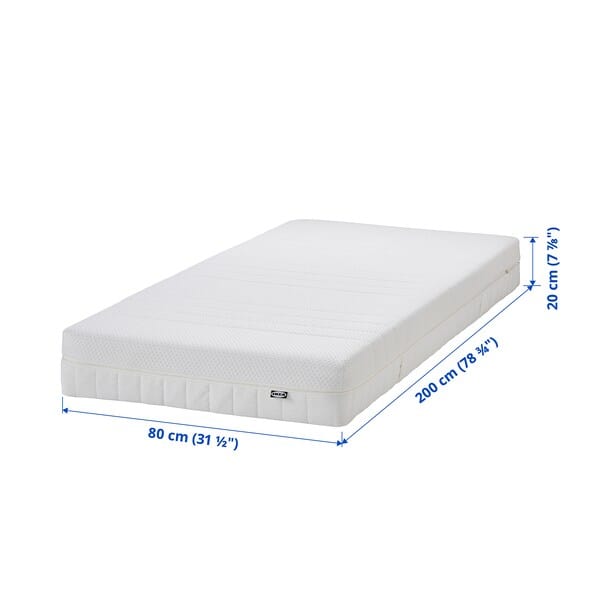 Ikea ÅKREHAMN Foam mattress medium firm/white 80x200 cm , 80x200 cm