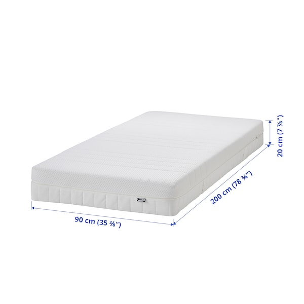 ÅKREHAMN Foam mattress medium firm/white 90x200 cm , 90x200 cm