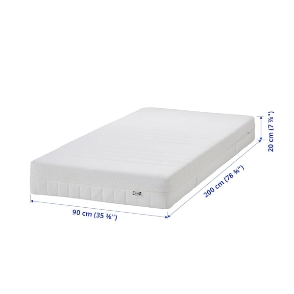 Ikea ÅKREHAMN Foam mattress medium firm/white 90x200 cm , 90x200 cm