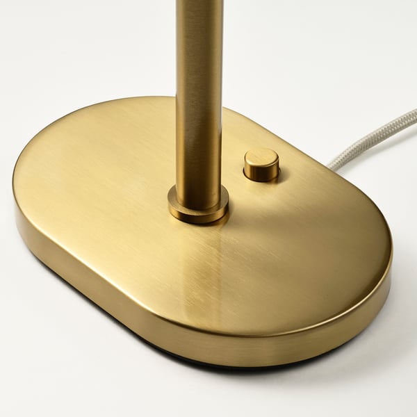 AKTERSPRING table lamp, opal white glass/brass-plated, 39 cm