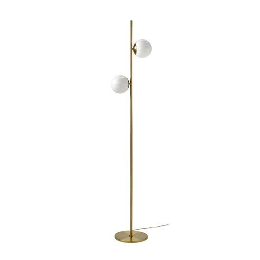 AKTERSPRING floor lamp, opal white glass/brass-plated, 162 cm