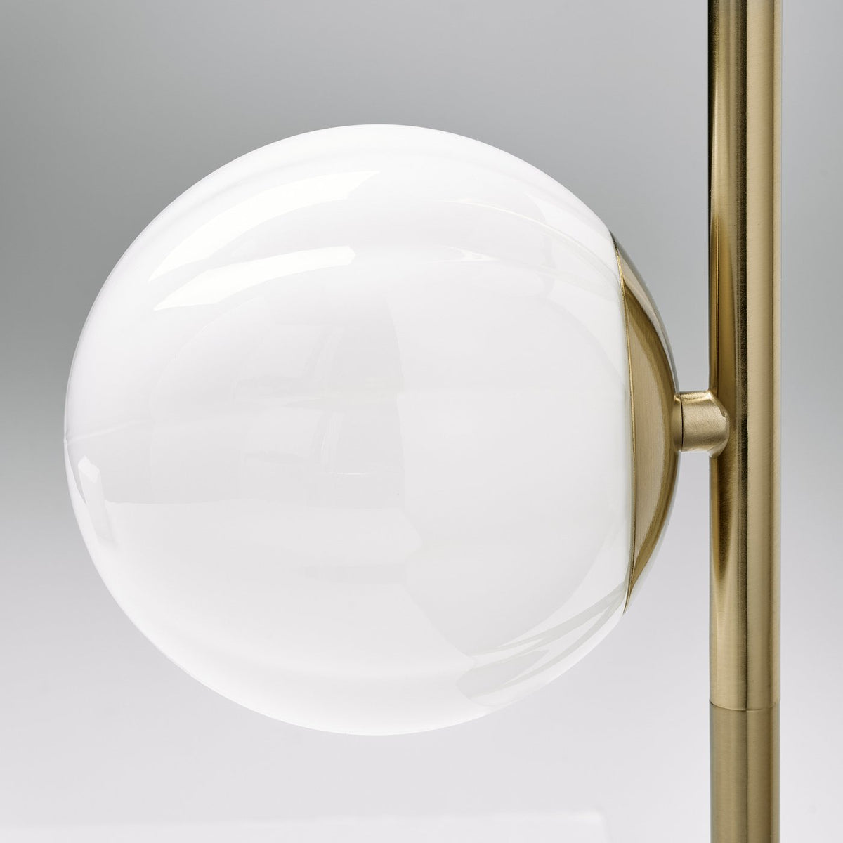 AKTERSPRING floor lamp, opal white glass/brass-plated, 162 cm