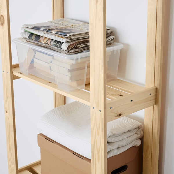 ALBERT shelving unit, pine, 64x28x159 cm