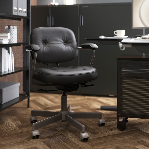ALEFJÄLL office chair, Glose black, 64 cm