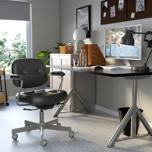 ALEFJÄLL office chair, Glose black, 51x95x64 cm