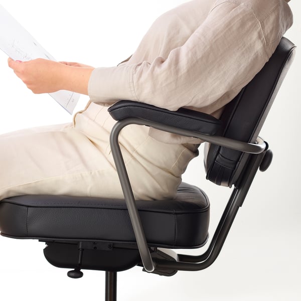 ALEFJÄLL office chair, Glose black, 64 cm