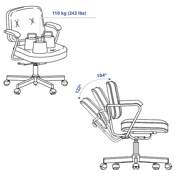 Ikea ALEFJÄLL Office Chair - Black Glose ,