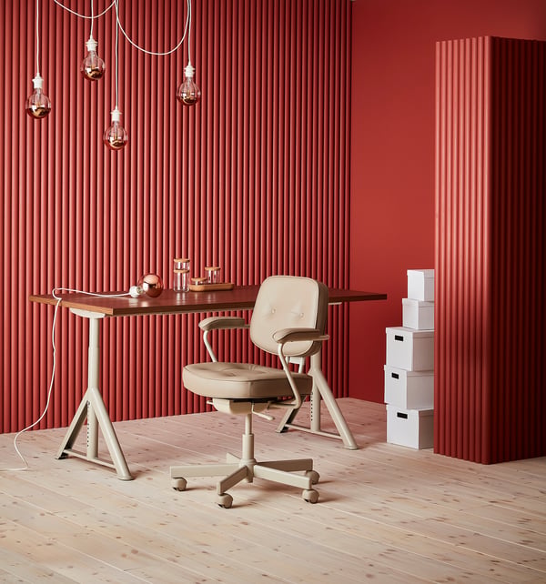 ALEFJÄLL office chair, Grann beige, 64 cm