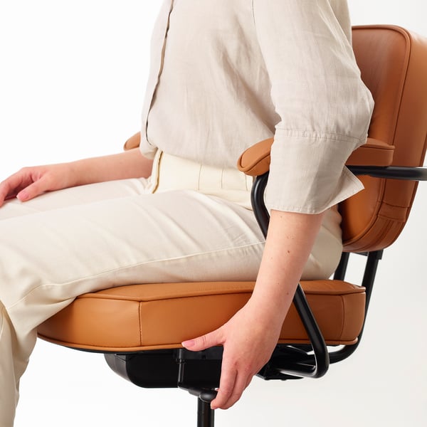 ALEFJÄLL Office Chair - Grann Brown Ochre ,