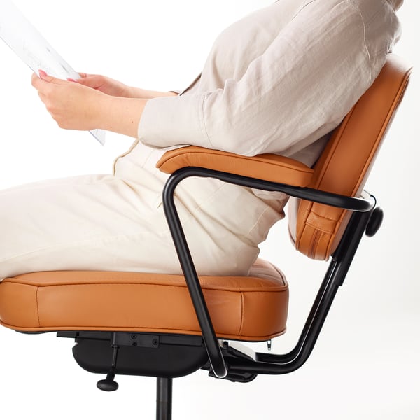 ALEFJÄLL office chair, Grann golden-brown, 64 cm