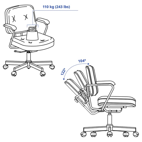 ALEFJÄLL office chair, Grann golden-brown, 51x95x64 cm