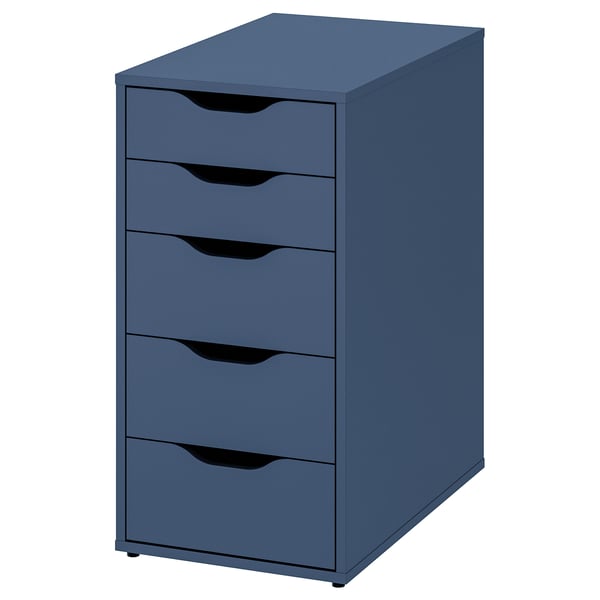 ALEX - Chest of drawers, blue-black,36x70 cm
