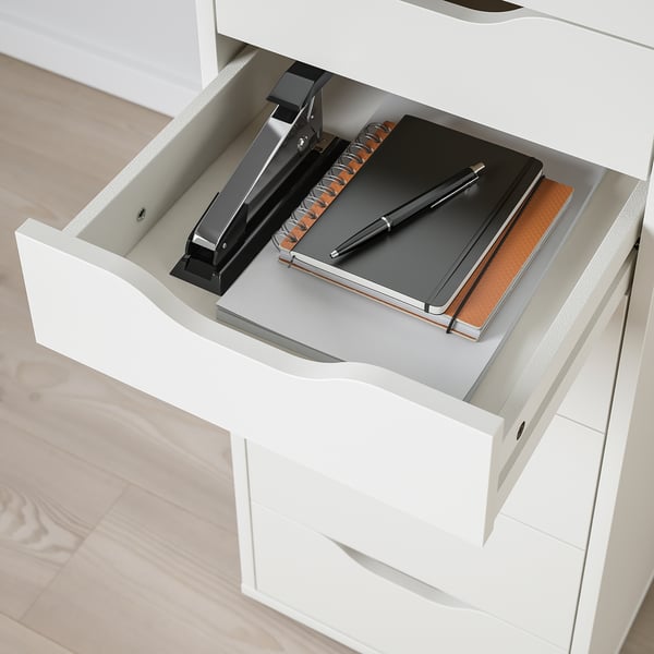 ALEX drawer unit with 9 drawers, white, 36x116 cm