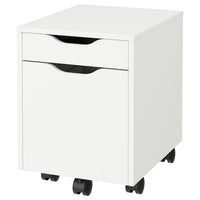 ALEX drawer unit on castors, white/black, 36x50 cm