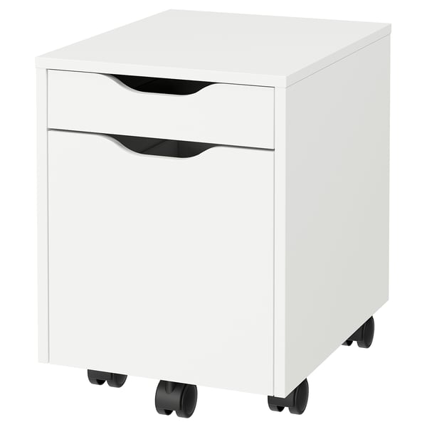 ALEX drawer unit on castors, white/black, 36x50 cm