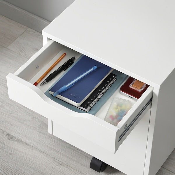 ALEX - Drawer unit on castors, white/black, 36x50 cm