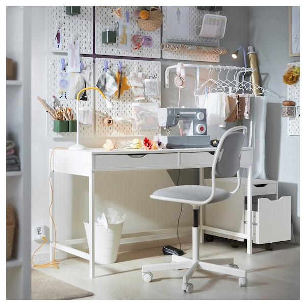 ALEX drawer unit on castors, white/black, 36x50 cm