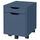 ALEX Chest of drawers with casters, blue-black/black, 36x50 cm