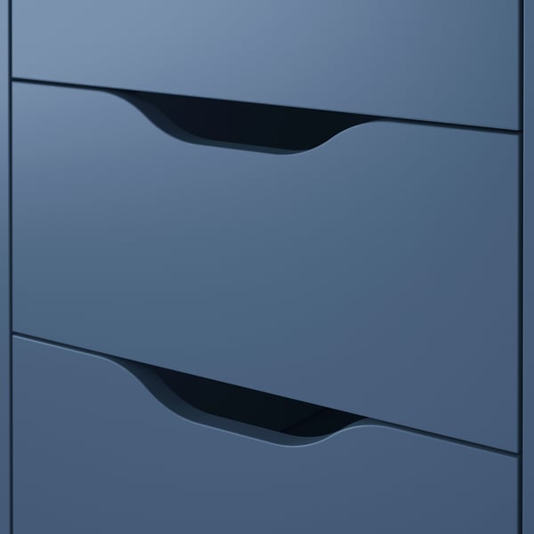 ALEX - Drawer unit with castors, blue-black,36x76 cm