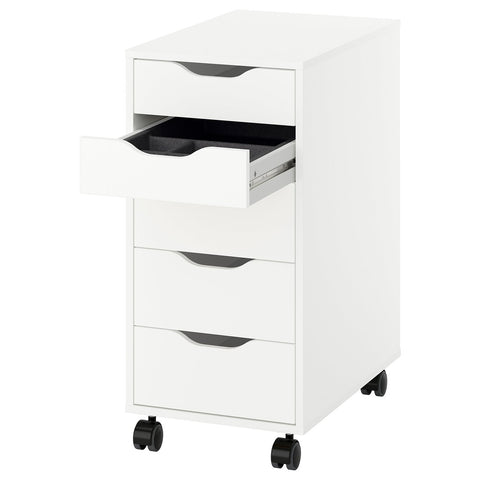 ALEX drawer unit on castors, with insert white/black, 36x76x58 cm