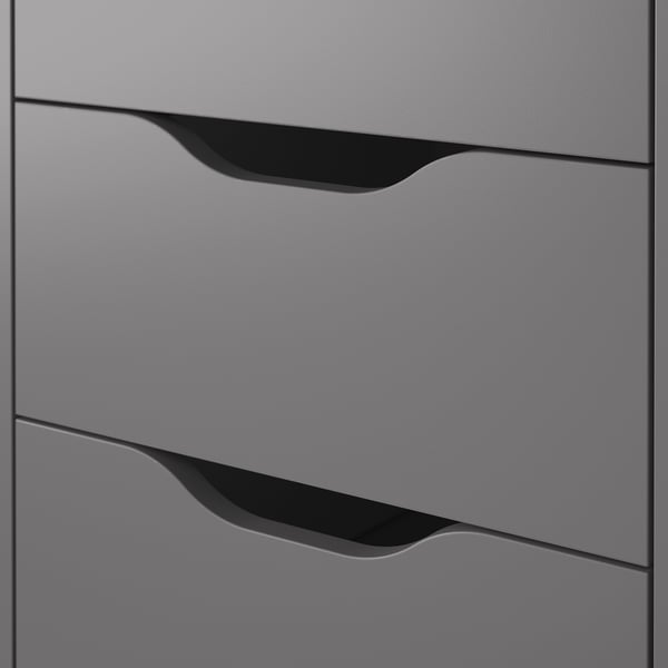 ALEX - Drawer unit on castors, dark grey/black, 36x76 cm