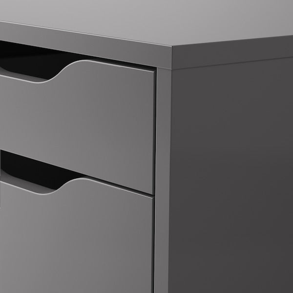 ALEX drawer unit on castors, dark grey/black, 36x50 cm