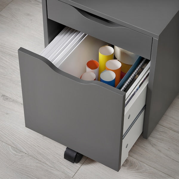 ALEX drawer unit on castors, dark grey/black, 36x50 cm