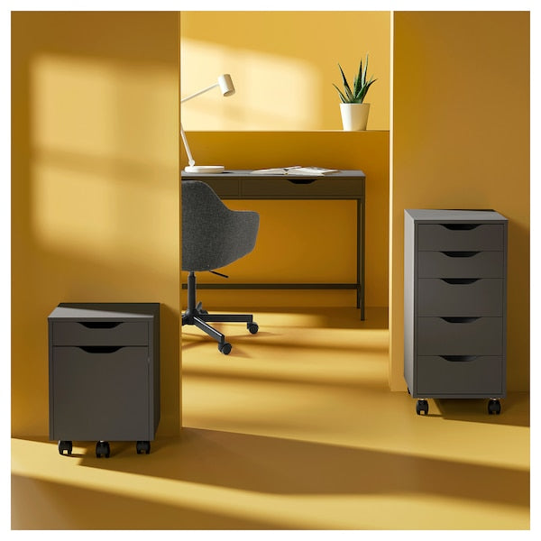 ALEX - Drawer unit on castors, dark grey/black, 36x50 cm