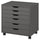 ALEX - Drawer unit on castors, dark grey, 67x66 cm