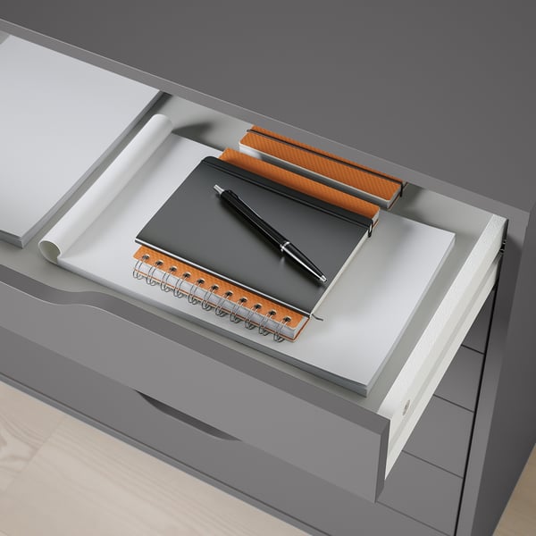 ALEX drawer unit on castors, dark grey, 67x66 cm