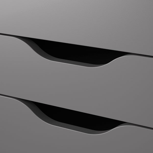 ALEX drawer unit on castors, dark grey, 67x66 cm