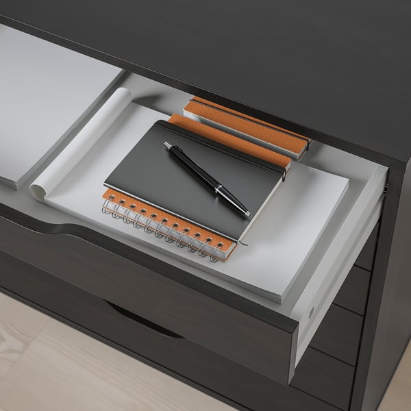 ALEX Chest of drawers with castors - black-brown 67x66 cm , 67x66 cm