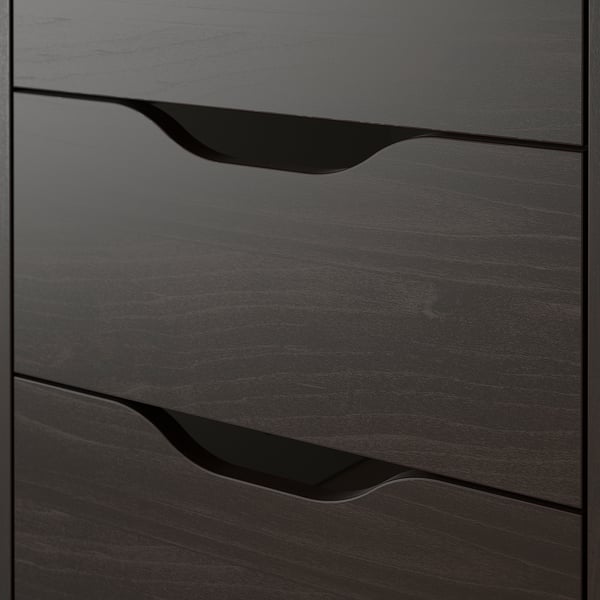 ALEX drawer unit on castors, black-brown, 36x76 cm