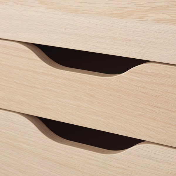 ALEX drawer unit on castors, white stained/oak effect, 67x66 cm