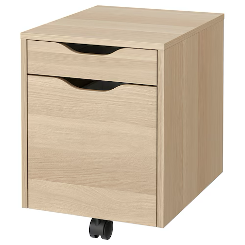 ALEX Chest of drawers, white stain/oak effect, 36x50 cm